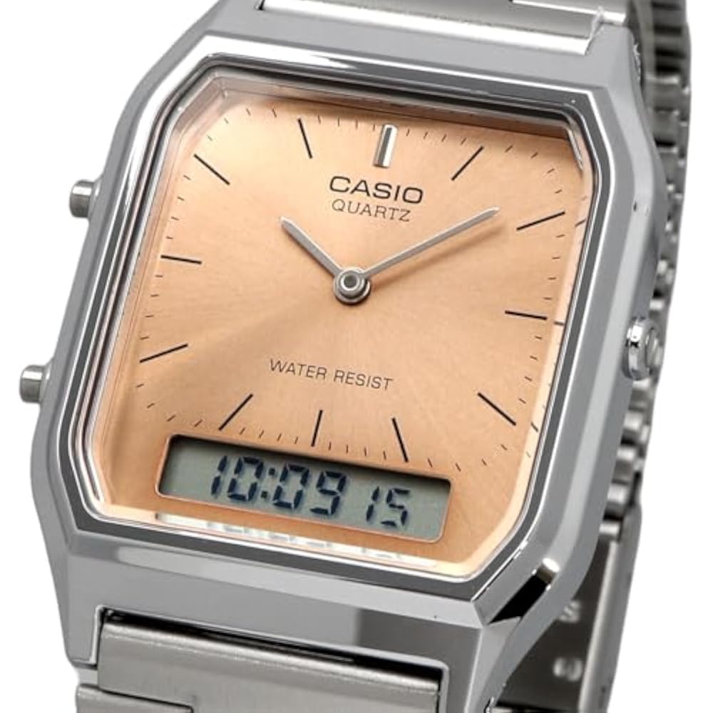 [Casio] CASIO ANA-DIGI Quartz Watch Vintage Series AQ-230A-2A1MQY Unisex Dual Time Ice Blue Overs...