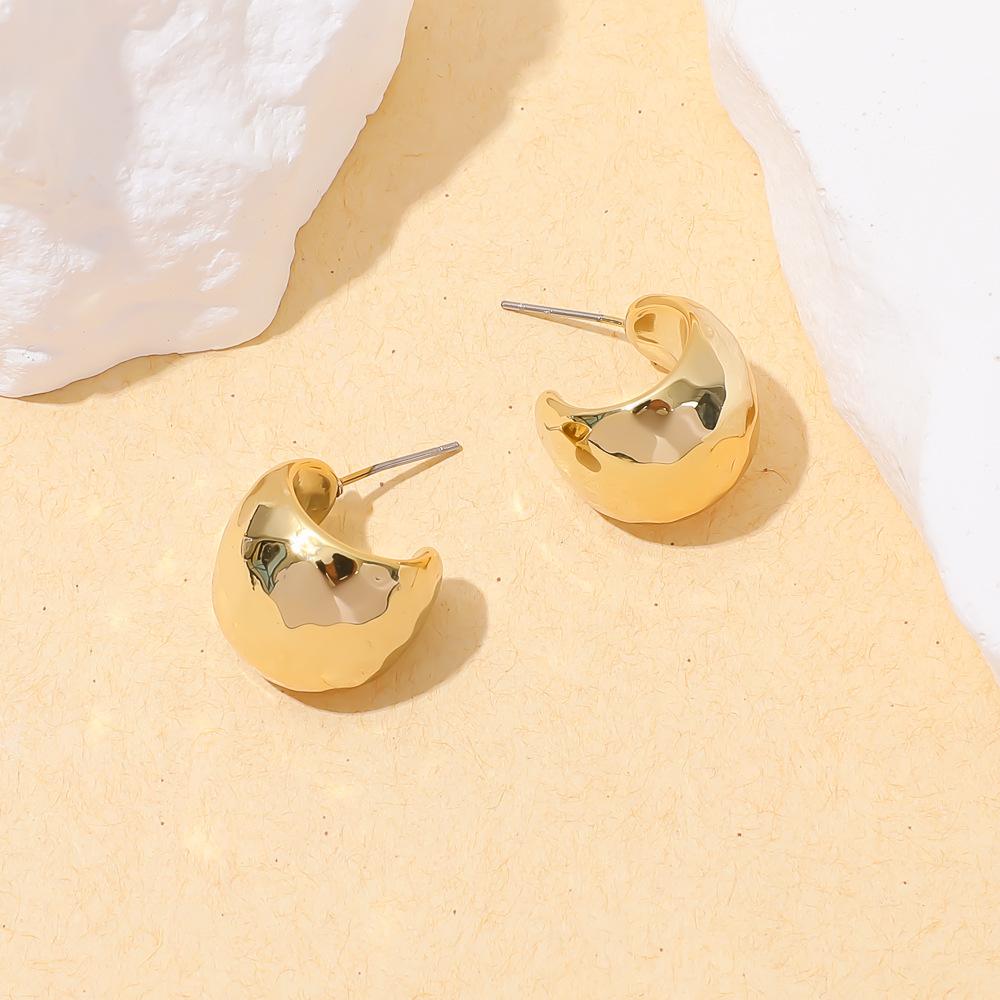 Geometric Personality Fashion Stud Earrings Ins European and American Acrylic Gold-plated Stud Earrings Set