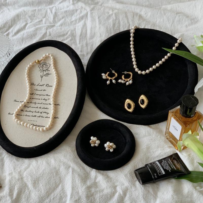 Retro Jewelry Display Tray Counter Earring Ring Display Trays Luxury Bracelet Storage Tray Live Streaming Jewelry Shooting Props