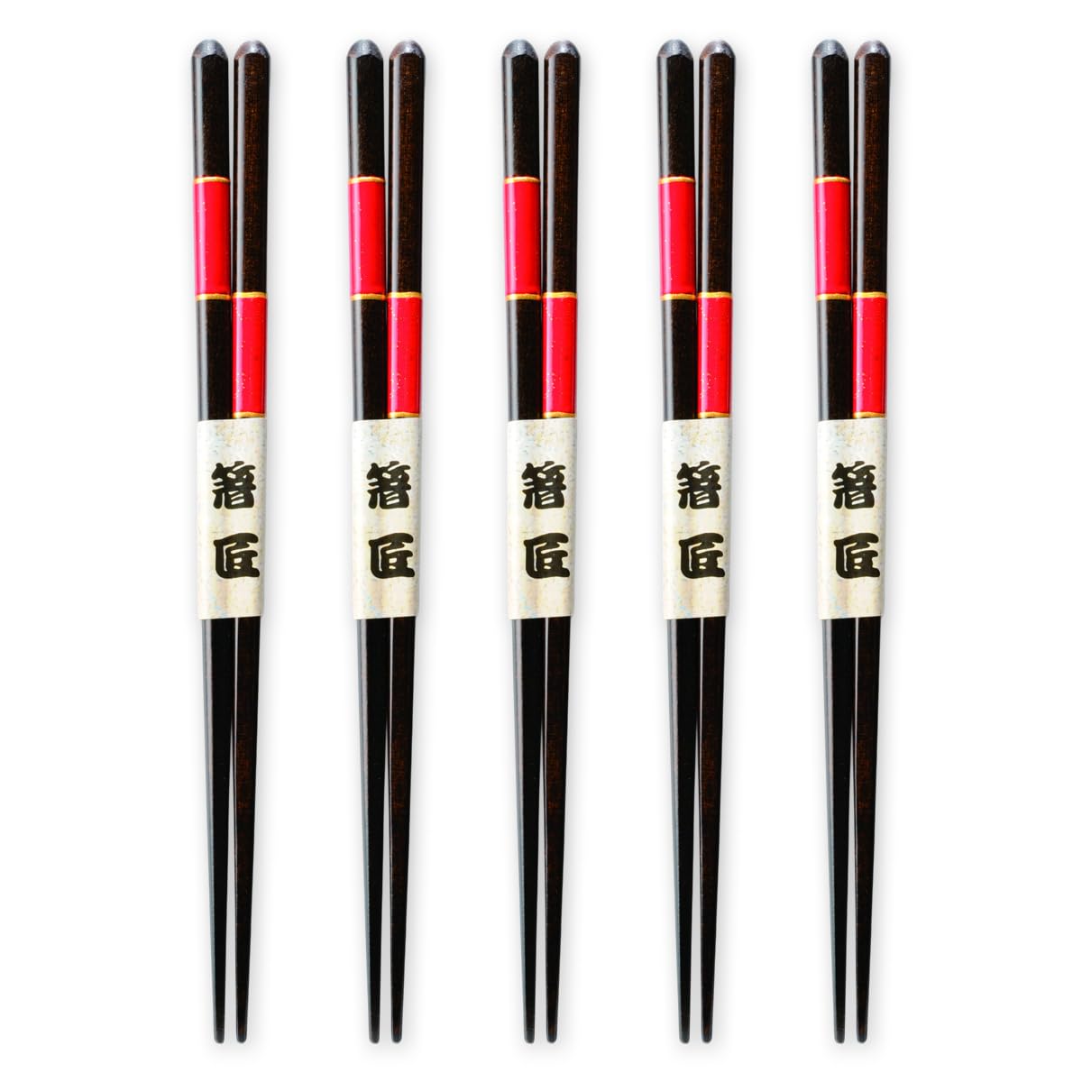 

Wooden Checkered Set of Current Model J-kitchens Chopsticks, Red, 5, 23cm,