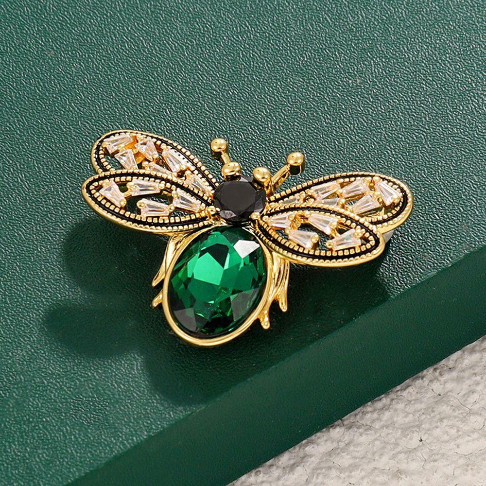 Girl Gifts Zinc Zinc Alloy Bee Corsage Zircon Clothing Accessory Vintage Brooch Fashion Jewelry Women Brooch