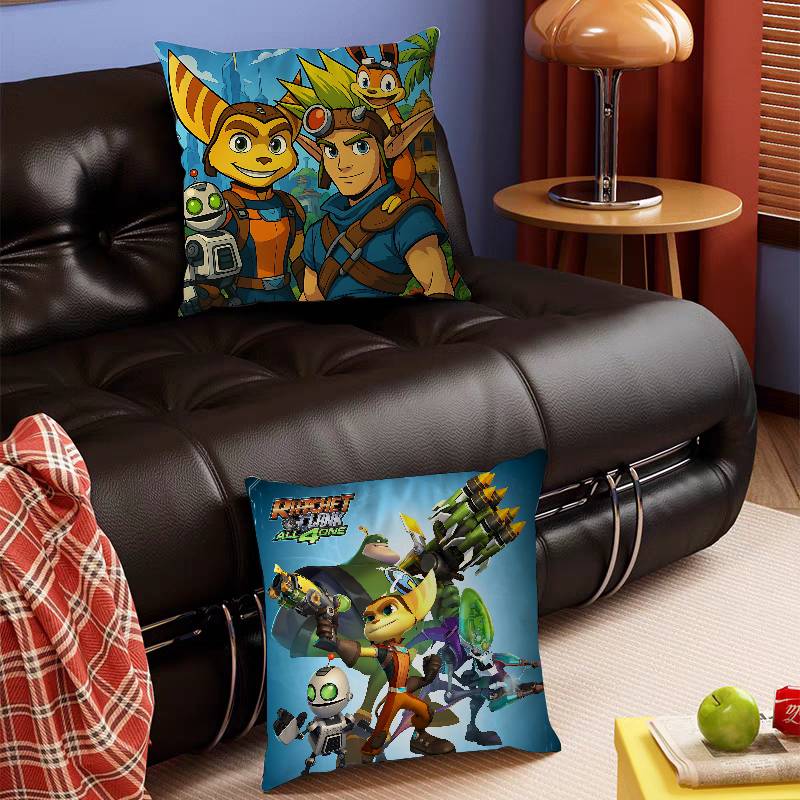 Polštářek Ratchet And C-Clank – Odnímatelný, Omyvatelný Potah Polštářku – Celoroční Měkké Len