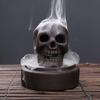 Windproof Lampshade LED Skull Ceramics Incenses Burners Waterfall Backflow Incenses Cones Holders for Home Decoration