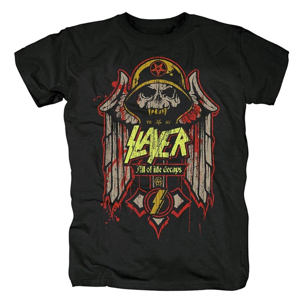 Vintage Slayer Show No Mercy T Shirt Unisexs Fashion Short Sleeve Tshirt Harajuku Streetwear Hip Hop Cotton T-Shirt Tee Tops