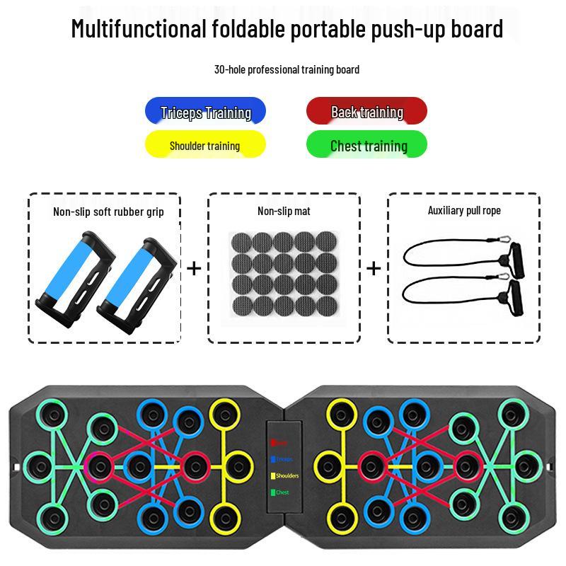 30-Hole Foldable Cross Push-Up Board for Indoor & Outdoor Fitness: Unisex & Portable