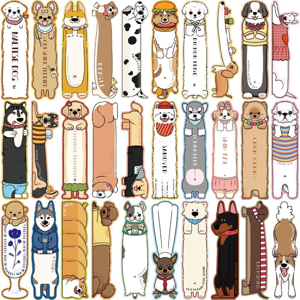 30PCS Cartoon Bookmark Puppy Theme Reading Pages Book Tags Reading Book Clip  School Supplies