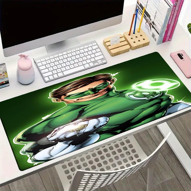 Green Lantern Theme Mouse Pad, Non Slip Rubber Base, Multifunctional Office & Home Decor, Perfect for Workspace Personalization.