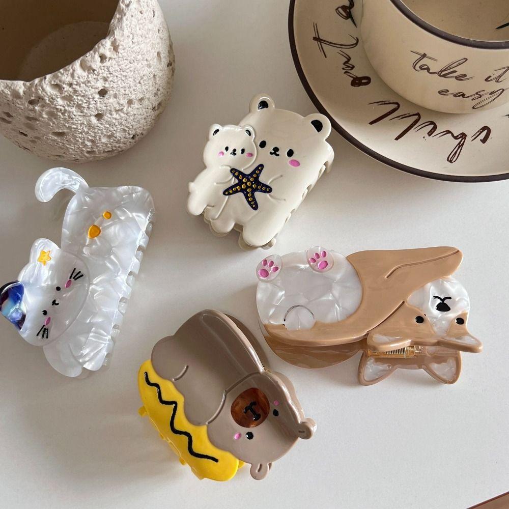 Capibara Animal Hair Clip Pet Corgi Dog Shark Clip Personalized Acetate Cat Hair Claw  Female