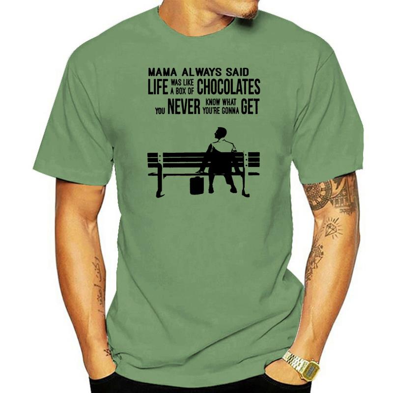 Great t shirt for mens forrest gump life was like a box of chocolates mens t-shirt summer Pictures tshirt for men Euro Size Fit 4XL