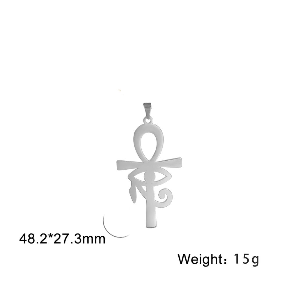 LIKGREAT Egyptian Ankh Cross Egypt Eye Pendant for Necklace Earrings Stainless Steel Eye of Horus Charms for Jewelry Making DIY