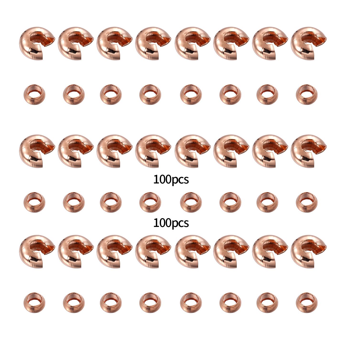 

100 Set Round Covers Crimp End Beads Dia 3 4 5 mm Stopper Spacer Beads for DIY Jewelry Making Supplies Accessories 3mm-1.5mm