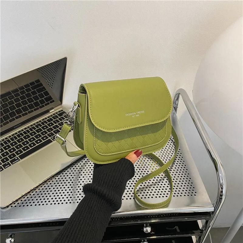 Fashion Flap Saddle Crossbody Shoulder Bags for Women PU Leather Messenger Handbag Purse Luxury Satchel Bag