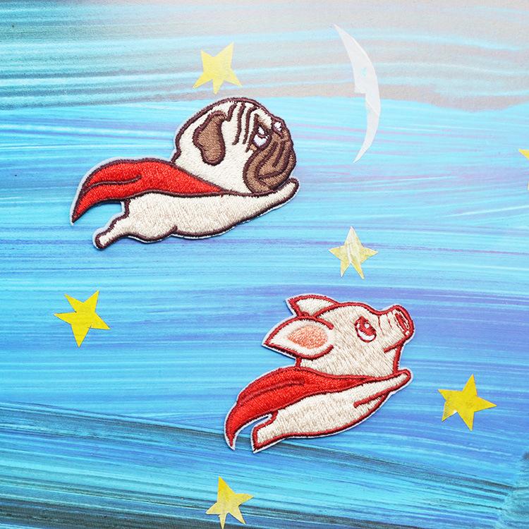 Little Flying Pig Cartoon Embroidered Cloth Sticker Ironing Clothes Hole Patch Sticker Decorative Children'S Cloth Sticker Pattern