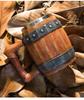 Handcrafted Wooden-Style Barrel Beer Mug with Stainless Steel Lining – Large Capacity