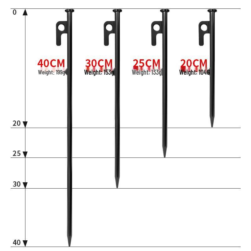 Steel Tent & Tarp Pegs: Thickened, Windproof, Long Camping Peg Set for Outdoor Use