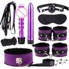 Plüschanzug Peitsche Vibrator Handschellen gebündelt Bindung Sexy Spielzeug Set SM Spiel Kit 10PC