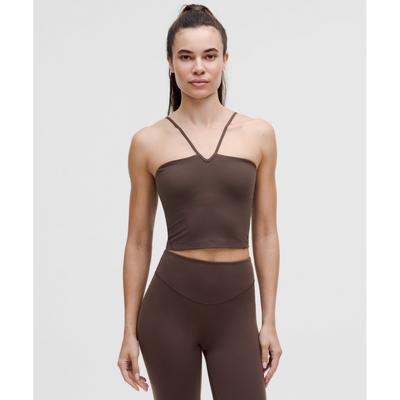 Align  StrAppy Deep V TAnk Top  Light Support  A B Cup Espresso