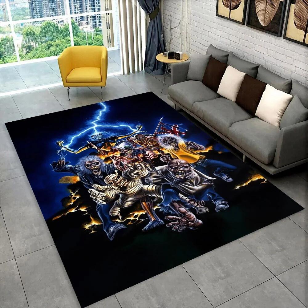 3D I-Iron-M-Maidens Metal Musik Teppich Teppich für Wohnzimmer Schlafzimmer Dekor, Kinder Spiel Rutschfest Dekoration für Sofa Fußmatte Geschenk
