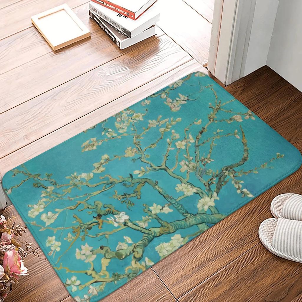 Twelve Sunflowers Carpet Retro Art Flower Anti Slip Floor Mat Kitchen Bedroom Entrance Carpet Home Party Warm Decoration