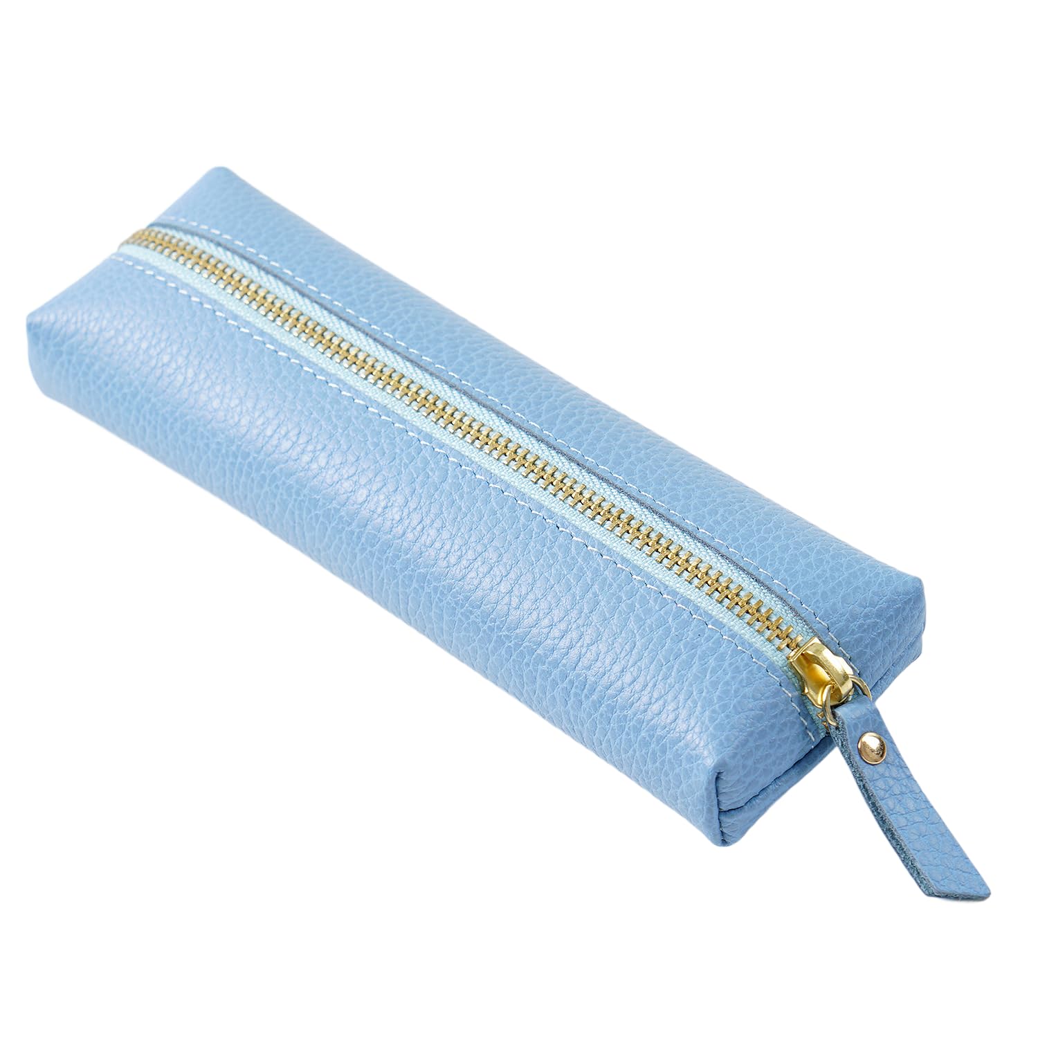 

Кожаный пенал Welltude для мужчин и студентов, тонкий, легкий, узкий, компактный, женский, для бизнеса, (Светло-синий)
