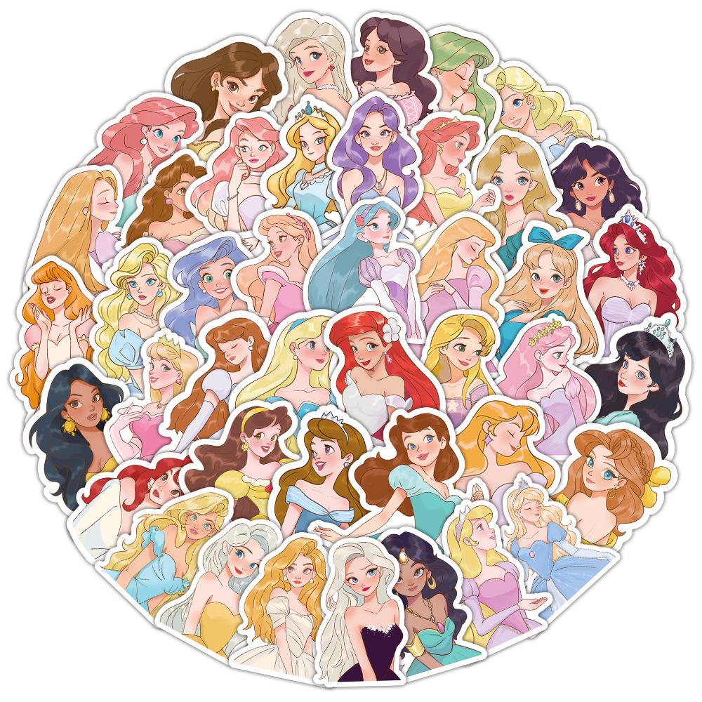 50 Cute Princess Matte Film Stickers for Backpack Decoration