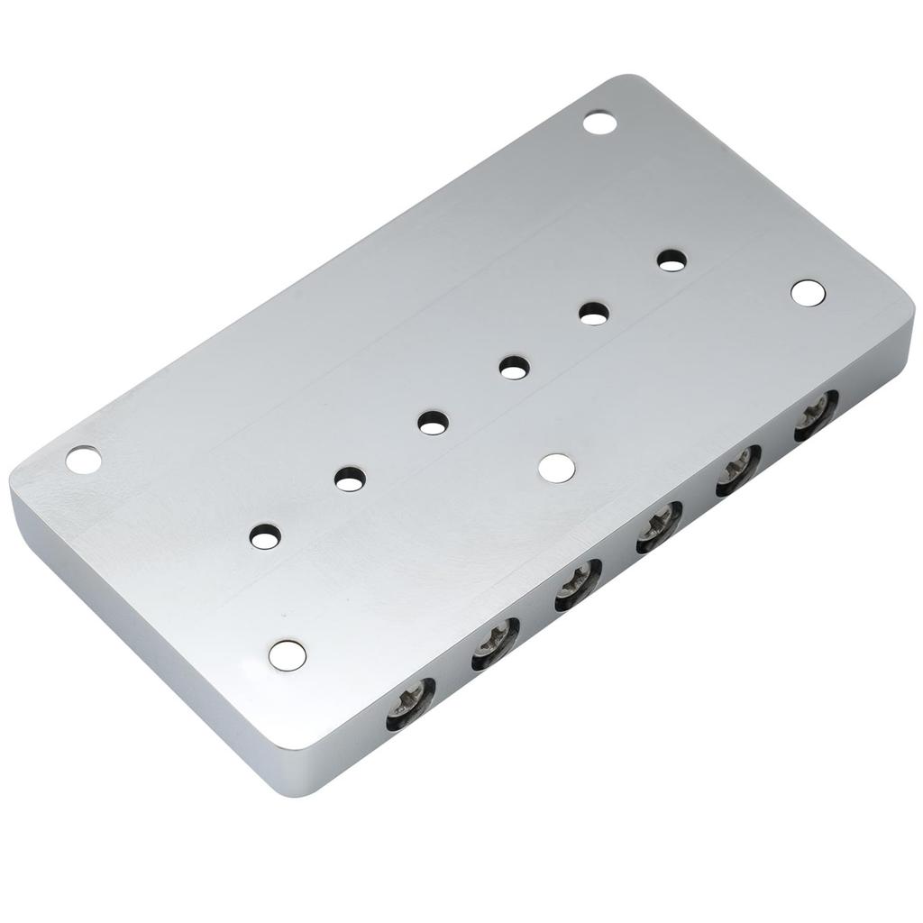 Musiclily Ultra 10.5mm Brass Fixed Hardtail Bridge for 6-String Strat/Telecaster Electric Guitars, Chrome