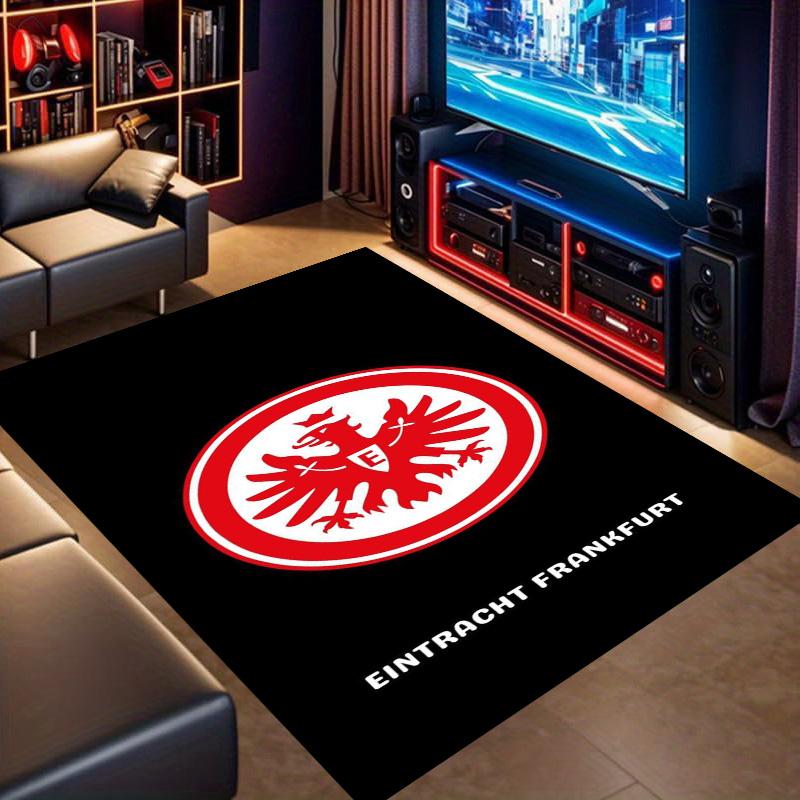 Eintracht Frankfurt Team Eagle Logo Print Rug, Non Slip Floor Mat for Living Room Bedroom Football Fan Home Decoration