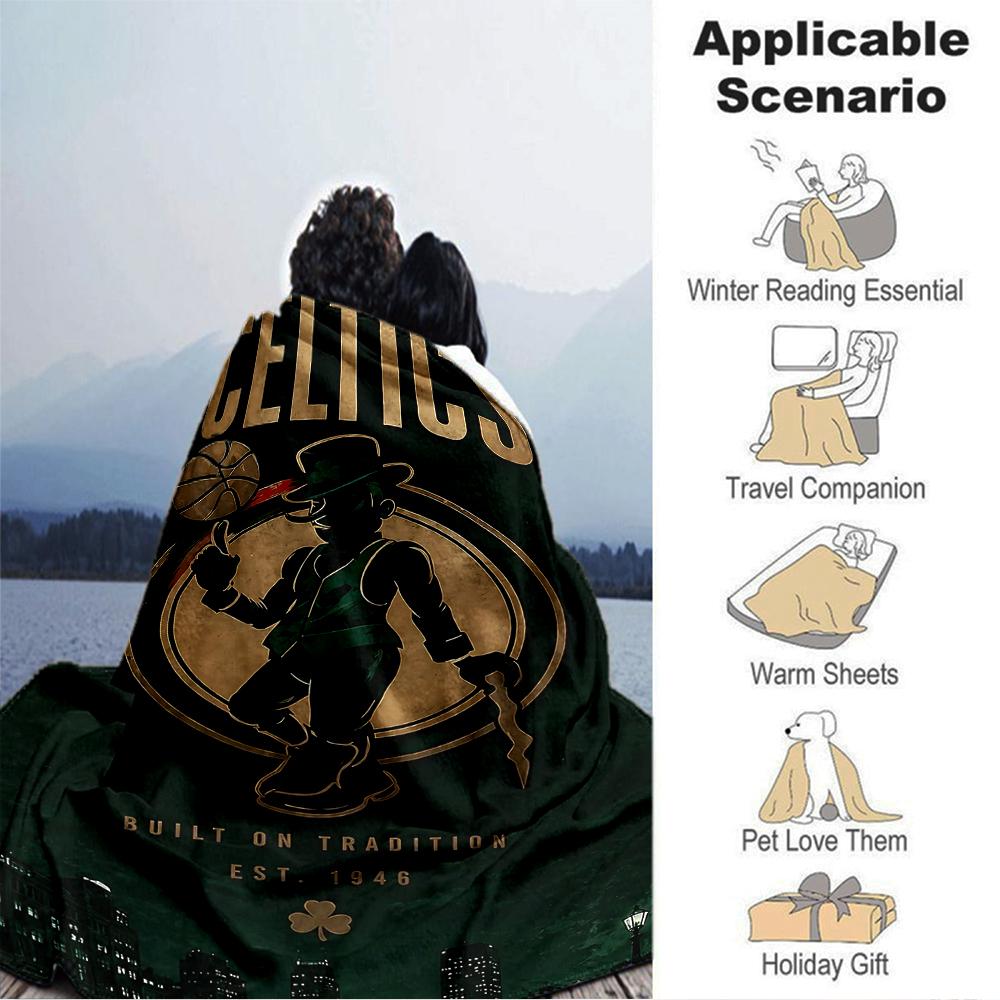 Celtics Legacy City Blanket Soft Throw Blanket For Home Bedroom Bed Sofa Travel Office Solid Christmas Blanket