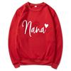Women's Round Neck Heart Print Casual Hoodie