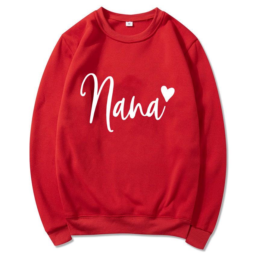 Women's Round Neck Heart Print Casual Hoodie