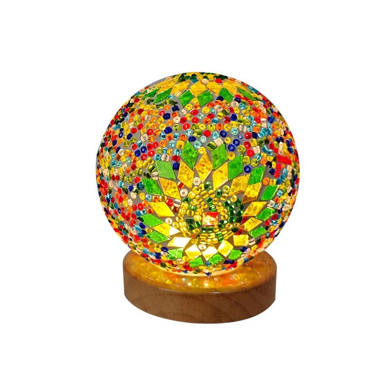 Small Night Light Mosaic Desk Lamp Light Luxury Petal Ornament Lamp