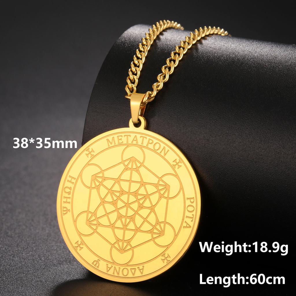 Lucktune Seven Archangels Necklace Men Women's Stainless Steel Necklace Protection Amulet Jewelry Talisman Seal of Solomon Gift