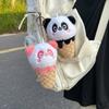 Creative Cartoon Cone Panda Keychain Pendant Ice Cream Hanger Doll Cute Bag Accessories