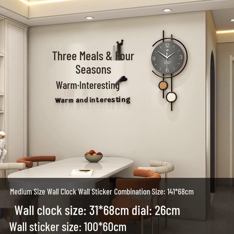 Modern Silent Wall Clock for Living Room or Restaurant Decoration