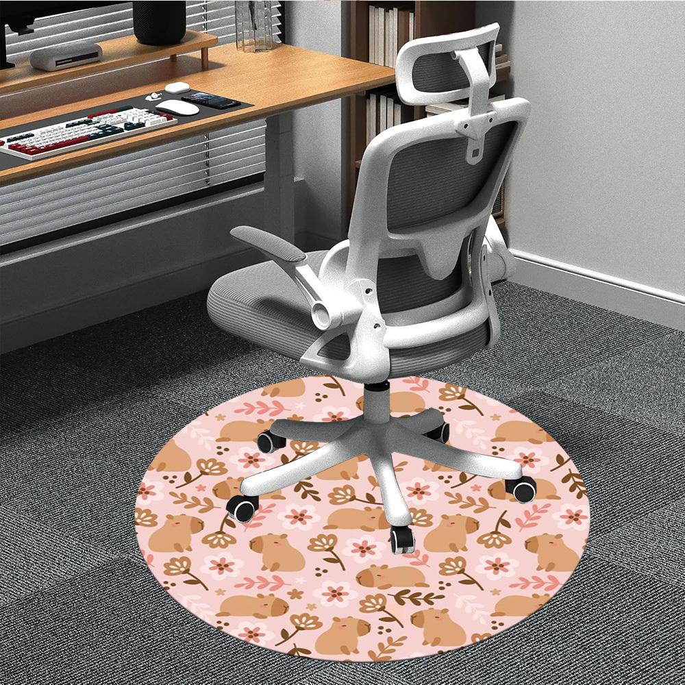 

1pc Guinea Pig Chair Carpet for Office Non-Slip, Machine Washable Rug for Office, Room - Polyester, Machine Made yy251029229 80cm by 80cm