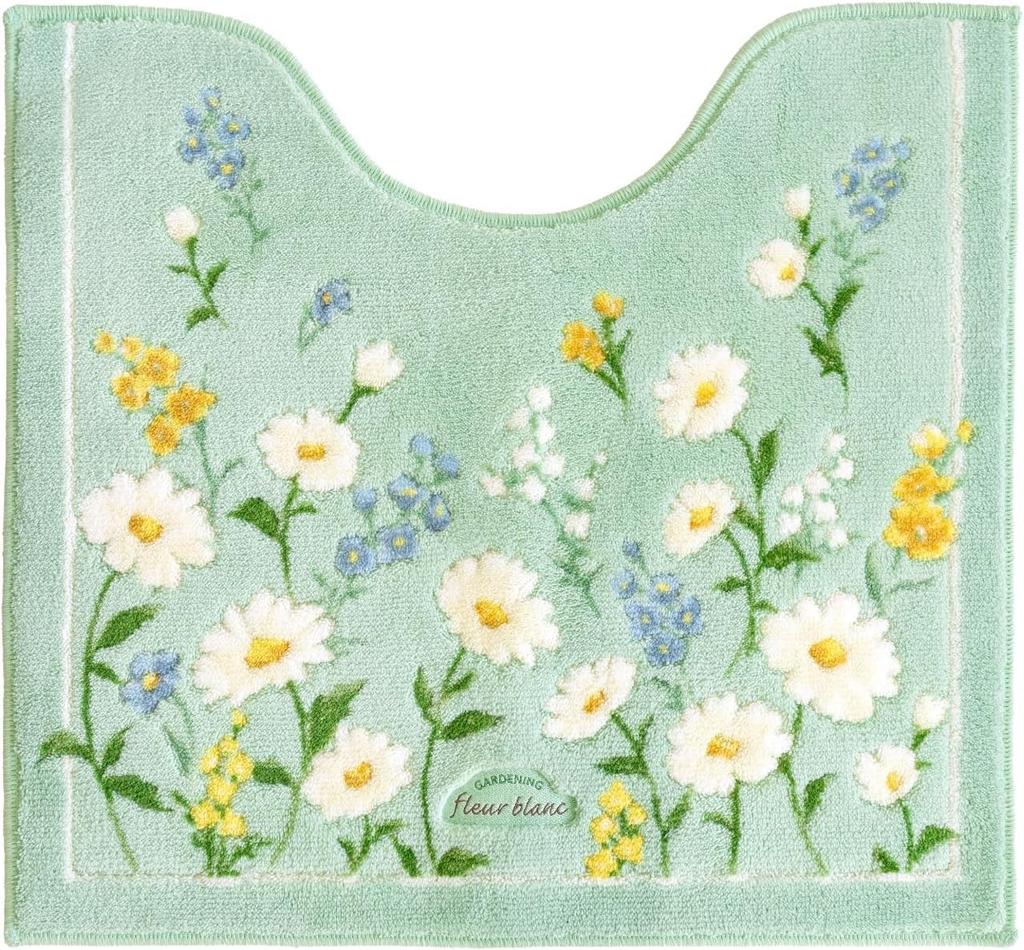 4-teiliges Toilettenmatten-Set, Skandinavischer Stil, Waschbar, Grün, Klebeart, Geeignet für Wasch- und beheizbare Toiletten, Kompatibel mit normalen und beheizten