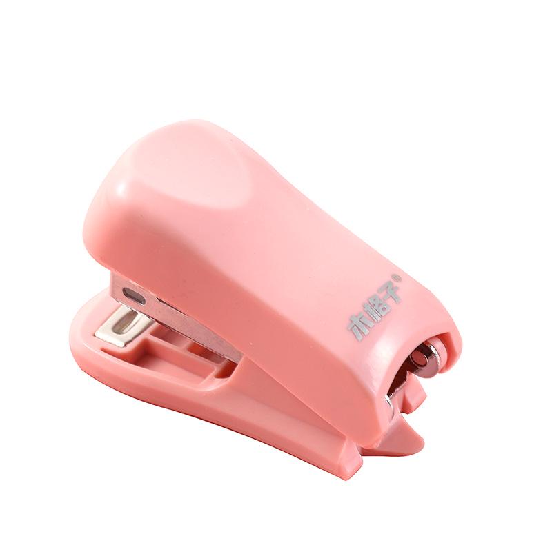 Cute Morandi Color Mini Stapler – Cartoon Handheld Binder for Office Storage