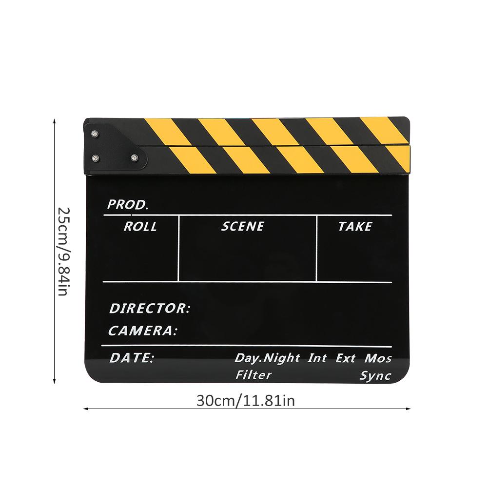 Akrylová klapka 30x25cm Režisér Filmová klapka Filmová a televizní fotografická rekvizita
