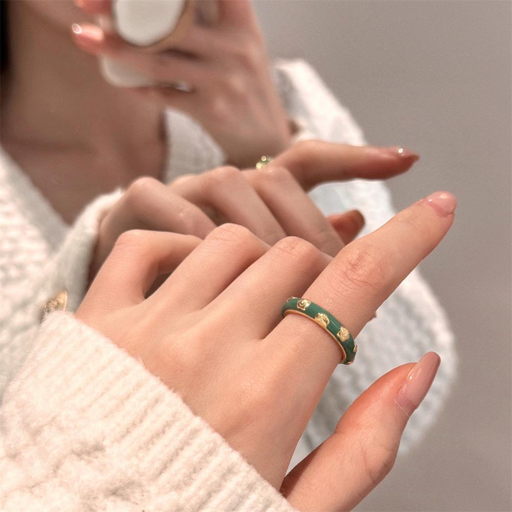 Color Enamel Fritillary Butterfly Ring Women's Open Index Finger Ring New Products