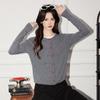 Tluoman Damen Bestickter Schleife Langarm Strick-Cardigan