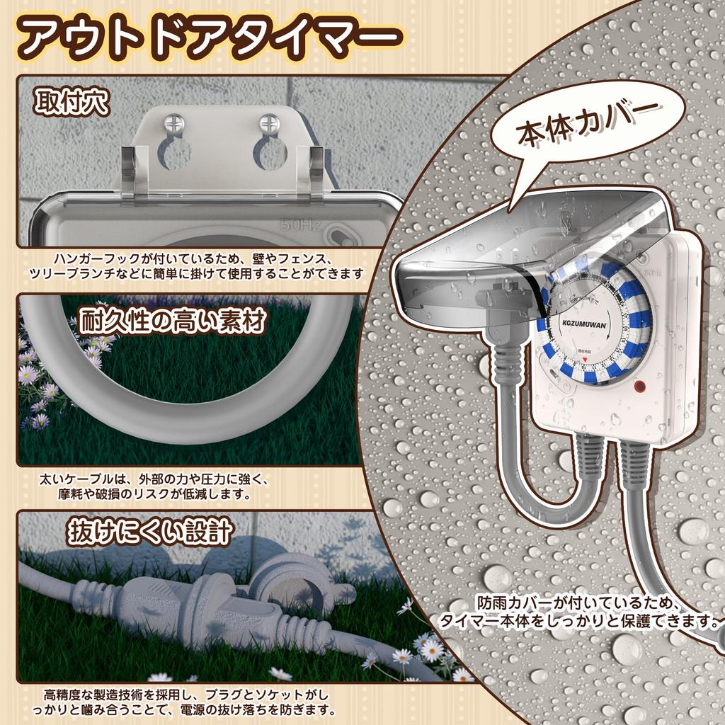 Timer 24 for Outdoor Repeat 15 Minute Up To 48 Rainproof with Wall Hanging Repeated Every Direct Connection To Power Saving Easy Prevents Forgetting