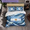 Argentina Football Pattern 3 Pieces Bedding Set Soft Microfiber Duvet Cover with Pillow Cases for Bedroom