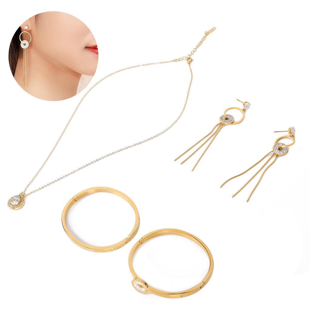 Damen Frauen Schmuckset Halskette Ohrringe Armband Set für Party Hochzeit Geburtstag