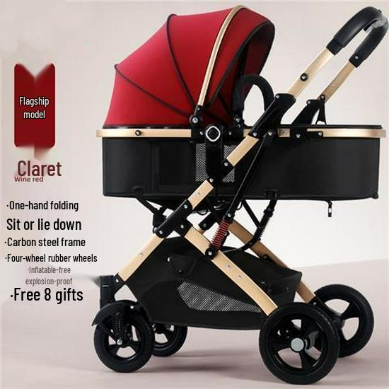 

Конвертируемая Легкая Детская Коляска: Наклонный, Складной, Высокая посадка, Амортизирующий, Двустороннее использование для новорожденных