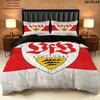 Ensemble de couette à motif Vfb Stuttgart Housse de couette Taie d'oreiller Décoration de maison Cadeau d'anniversaire (1 * housse de couette + 2 * taie d'oreiller sans garnissage)