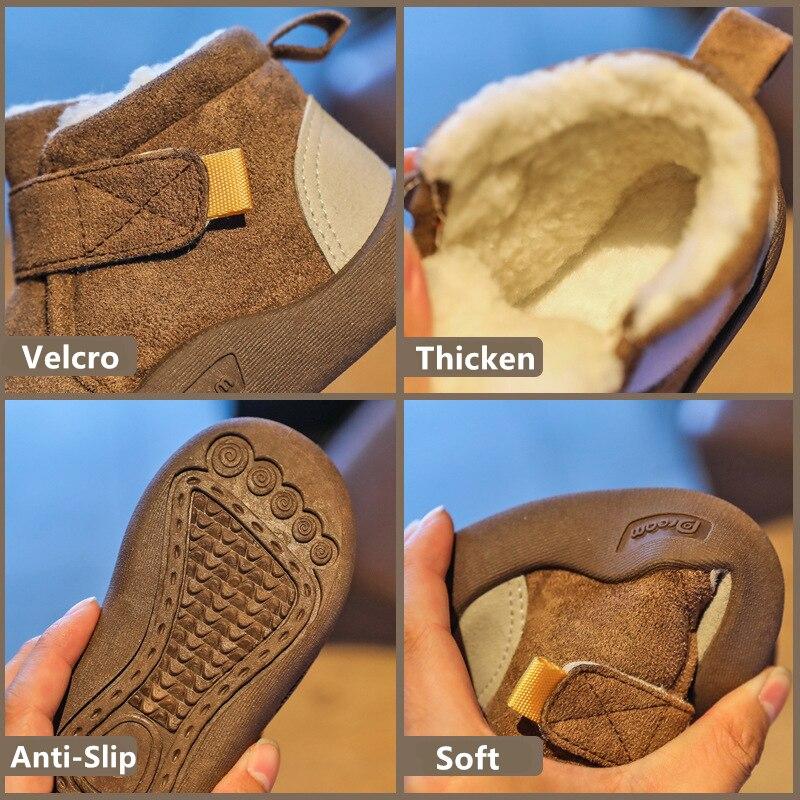 Bottes d'hiver pour bébé en bas âge, bottes de neige chaudes pour garçons et filles, chaussures en peluche à fond souple pour nourrissons, baskets d'extérieur pour nouveau-né, chaussures pour enfants