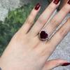 European Women's Adjustable Ruby Peach Heart Ring - High-End Fashion Accessory