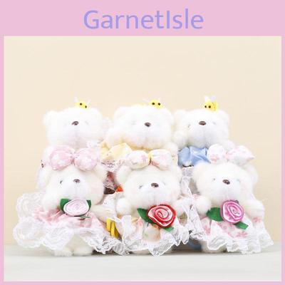 Cute Rose Bear Plush Keychain With Pp Cotton Filling For Girls Bags And Decor