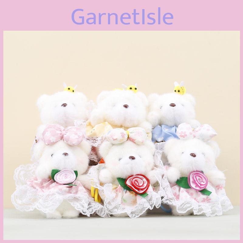 Cute Rose Bear Plush Keychain With Pp Cotton Filling For Girls Bags And Decor