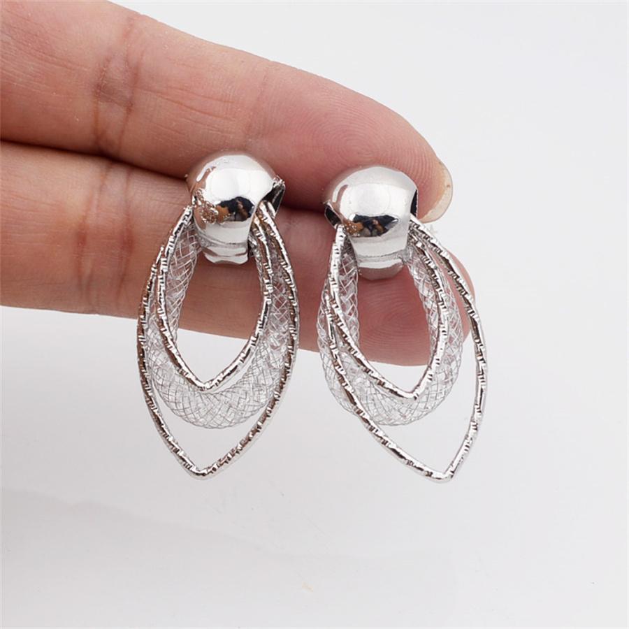 

Трендовые серьги-подвески из проволочной сетки с каплями и стразами для женщин, изысканная геометрия, ювелирные изделия золотого цвета серебряный